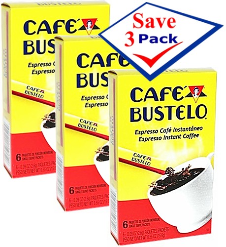 Bustelo Regular Instant Coffee. 6 individual packets Pack of 3